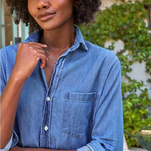 Frank & Eileen Rory Maxi Shirt Dress vintage indigo sz M / Nice fading - Picture 5 of 11